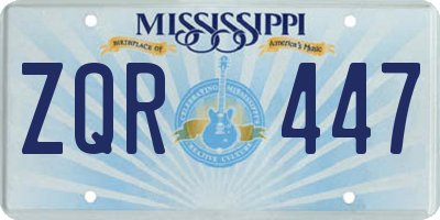 MS license plate ZQR447