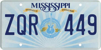 MS license plate ZQR449
