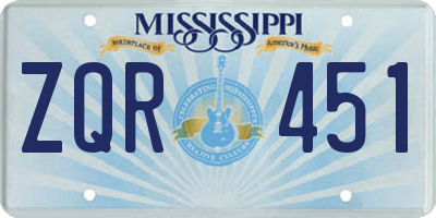 MS license plate ZQR451