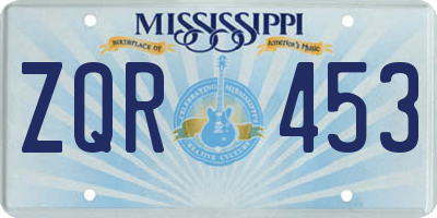 MS license plate ZQR453