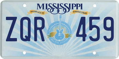 MS license plate ZQR459