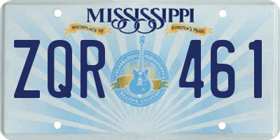 MS license plate ZQR461