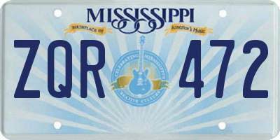 MS license plate ZQR472