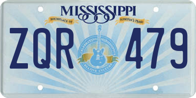 MS license plate ZQR479