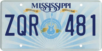 MS license plate ZQR481