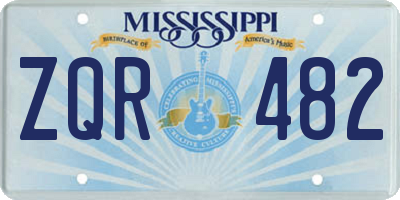 MS license plate ZQR482