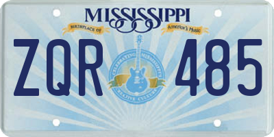 MS license plate ZQR485