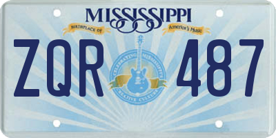 MS license plate ZQR487
