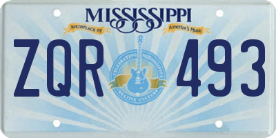 MS license plate ZQR493