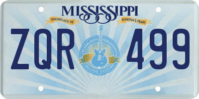 MS license plate ZQR499