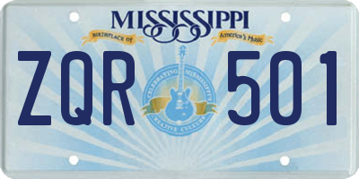 MS license plate ZQR501