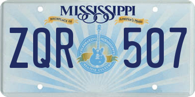 MS license plate ZQR507