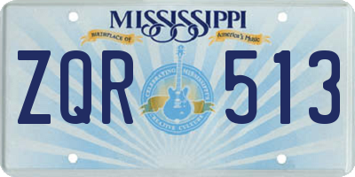 MS license plate ZQR513