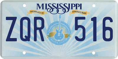 MS license plate ZQR516