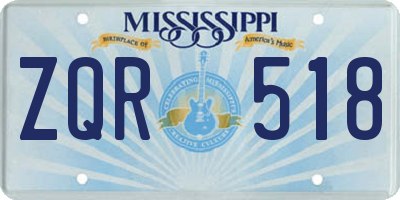 MS license plate ZQR518