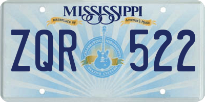 MS license plate ZQR522