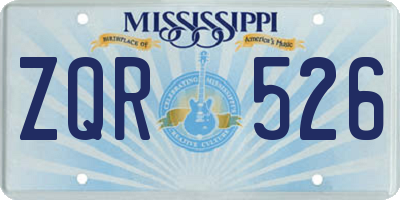 MS license plate ZQR526