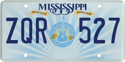 MS license plate ZQR527