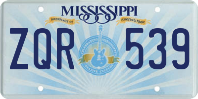 MS license plate ZQR539