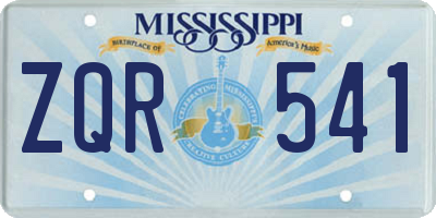 MS license plate ZQR541
