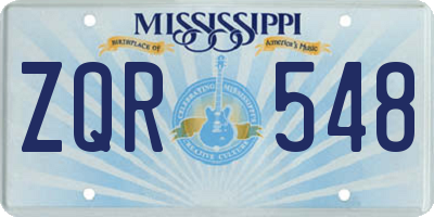 MS license plate ZQR548