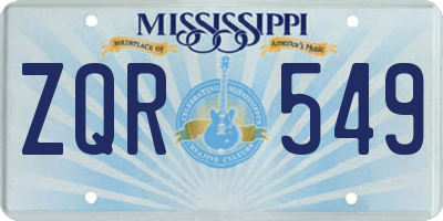 MS license plate ZQR549