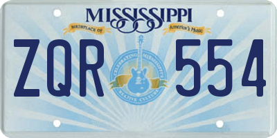 MS license plate ZQR554