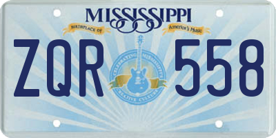 MS license plate ZQR558