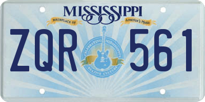 MS license plate ZQR561