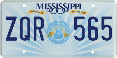 MS license plate ZQR565