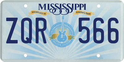 MS license plate ZQR566