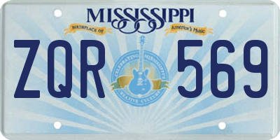 MS license plate ZQR569
