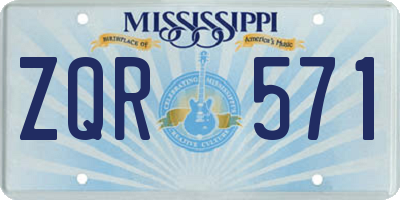 MS license plate ZQR571