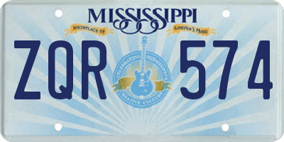 MS license plate ZQR574