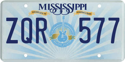 MS license plate ZQR577
