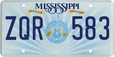 MS license plate ZQR583