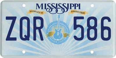 MS license plate ZQR586