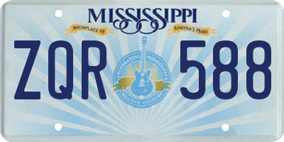 MS license plate ZQR588