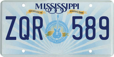 MS license plate ZQR589