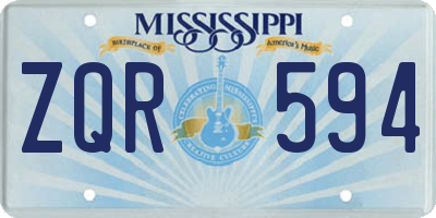 MS license plate ZQR594