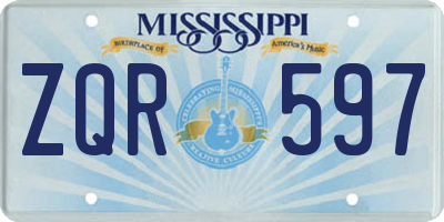 MS license plate ZQR597