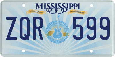 MS license plate ZQR599