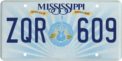 MS license plate ZQR609