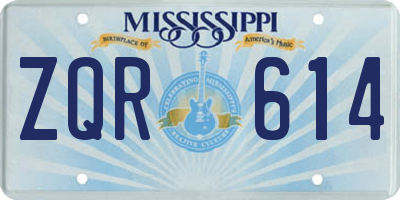 MS license plate ZQR614
