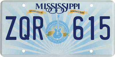 MS license plate ZQR615