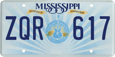 MS license plate ZQR617