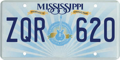 MS license plate ZQR620
