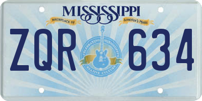 MS license plate ZQR634