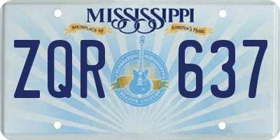 MS license plate ZQR637