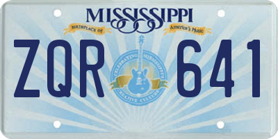 MS license plate ZQR641